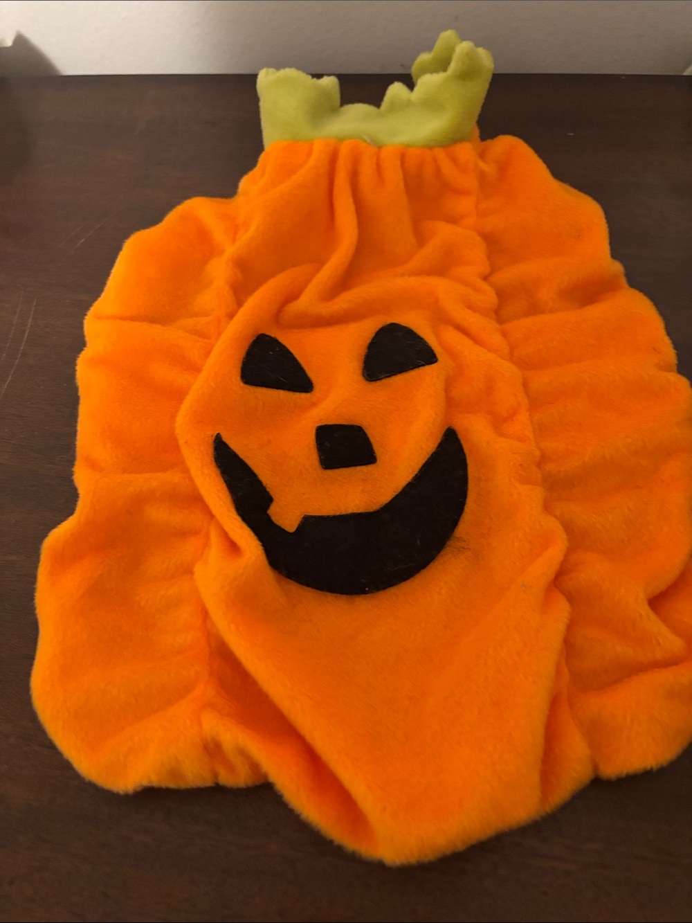 Orange Pumpkin small dog cat Halloween Costume - Soft Plush Jack-O'-Lantern